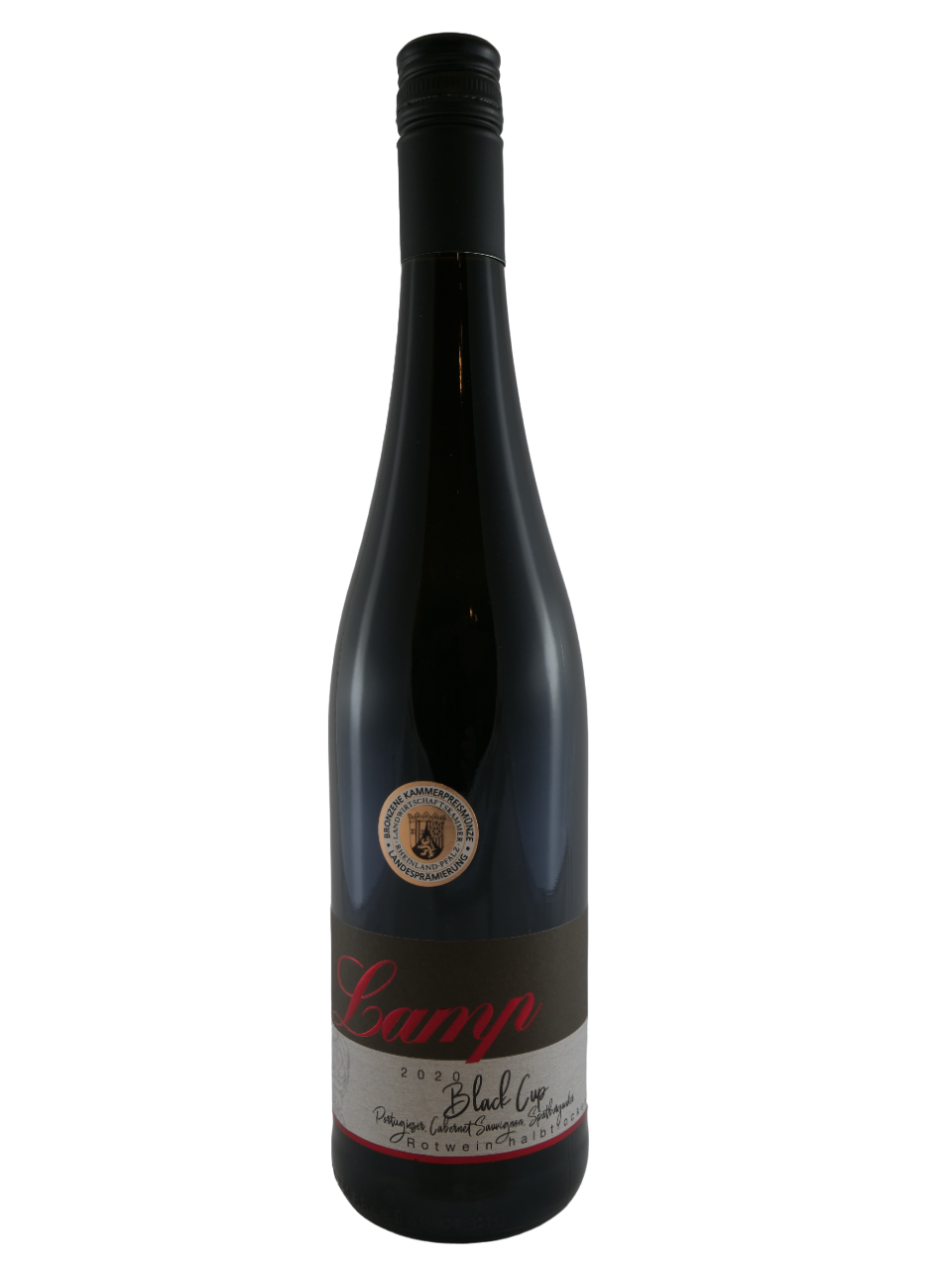 2020er Black Cup Rotwein Qualitätswein halbtrocken Bronzene Kammerpreismünze